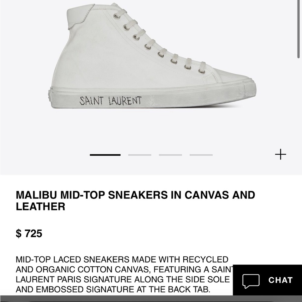 Saint Laurent Malibu Midtop Sneakers in Canvas and Leather